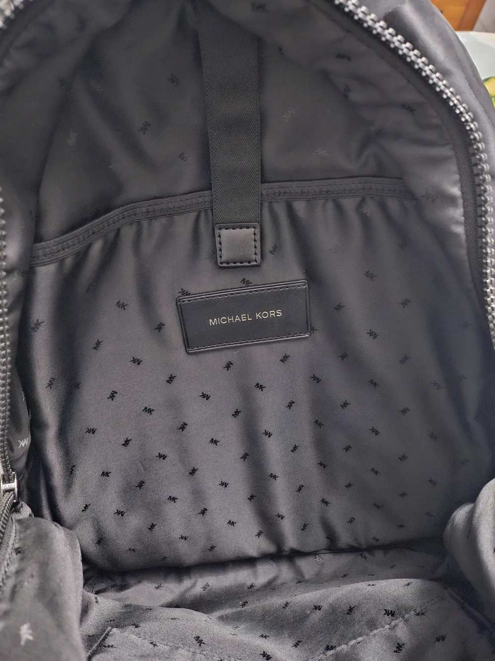 Michael Kors Kent Black Camouflage Nylon Jacquard Large Backpack in Black